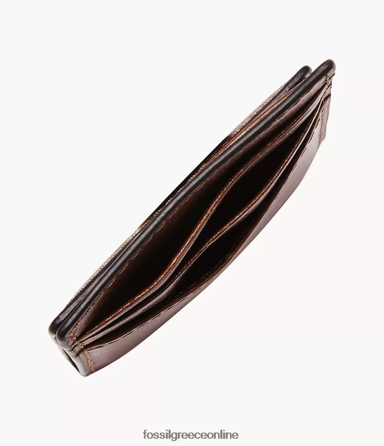 Fossil άνδρες θήκη για κάρτες Andrew FVT06R2049 πορτοφόλι κονιάκ