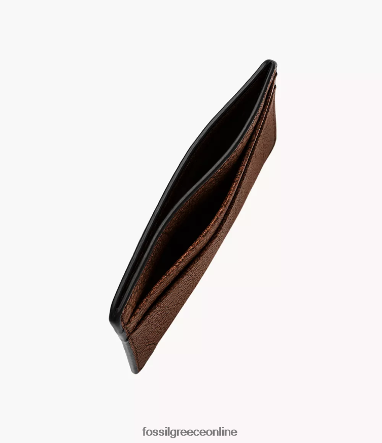 Fossil άνδρες θήκη για κάρτες Steven FVT06R1716 πορτοφόλι καφέ