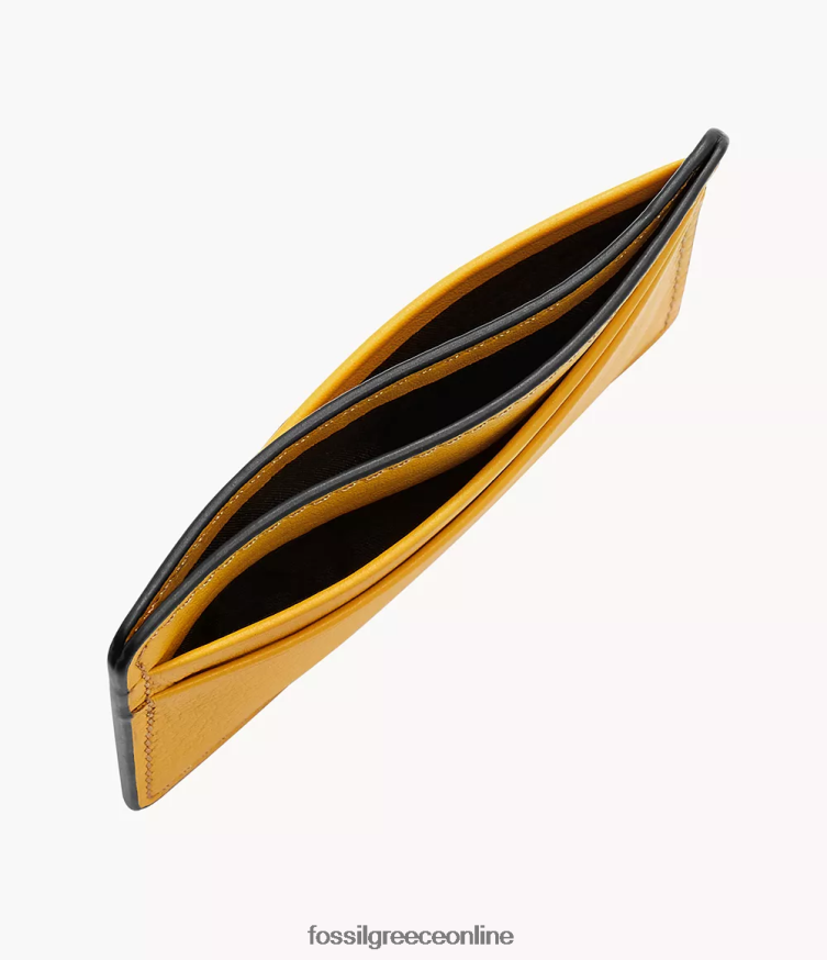 Fossil άνδρες θήκη για κάρτες Steven FVT06R1725 πορτοφόλι κίτρινος