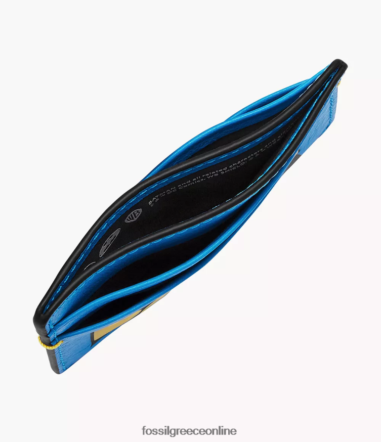 Fossil άνδρες Θήκη για κάρτες περιορισμένης έκδοσης batman παλαιού τύπου FVT06R1805 πορτοφόλι μπλε