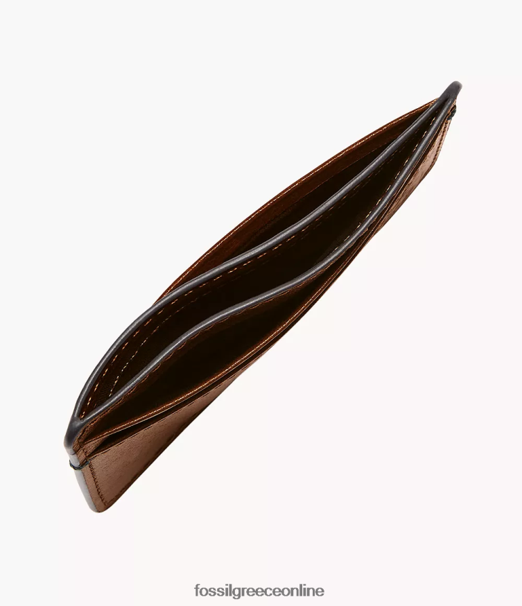 Fossil άνδρες θήκη για κάρτες bronson FVT06R1733 πορτοφόλι καφέ