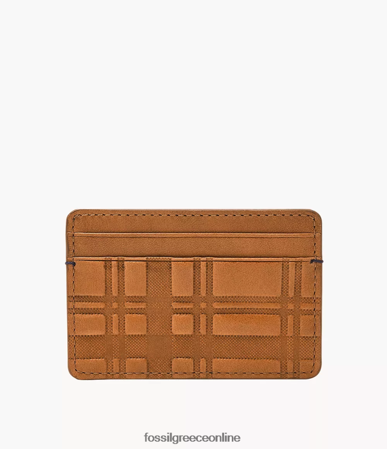 Fossil άνδρες θήκη για κάρτες bronson FVT06R1775 πορτοφόλι καμήλα