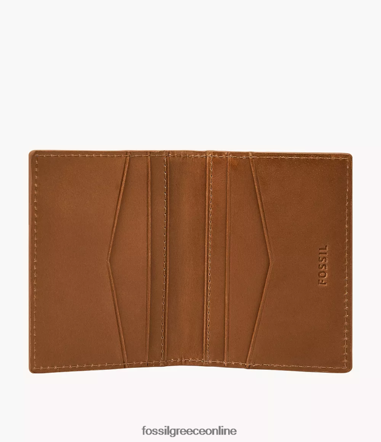 Fossil άνδρες διπλή θήκη για κάρτες everett FVT06R1685 πορτοφόλι σαμάρι