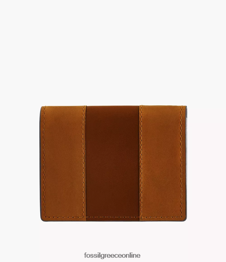 Fossil άνδρες διπλή θήκη για κάρτες everett FVT06R1696 πορτοφόλι καφέ
