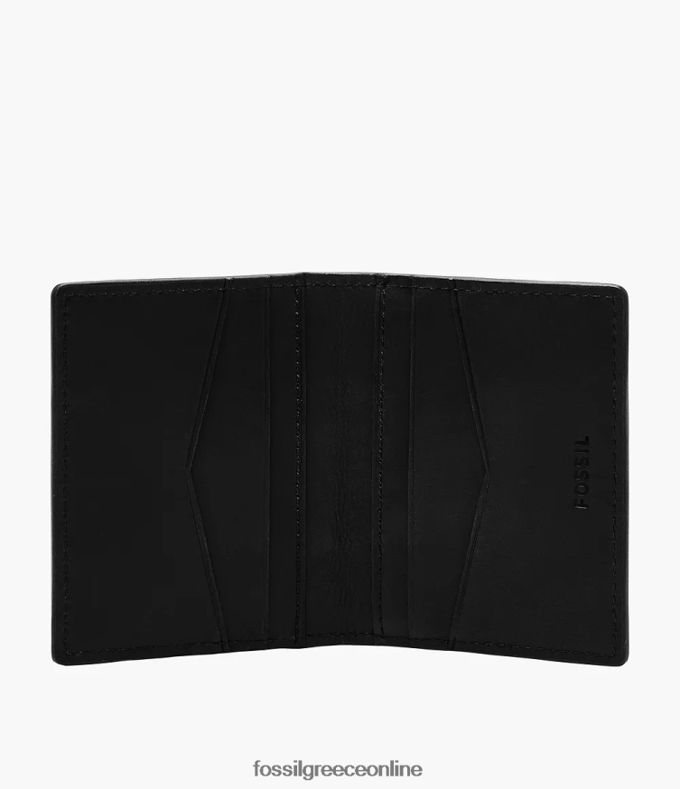 Fossil άνδρες διπλή θήκη για κάρτες everett FVT06R1698 πορτοφόλι μαύρος