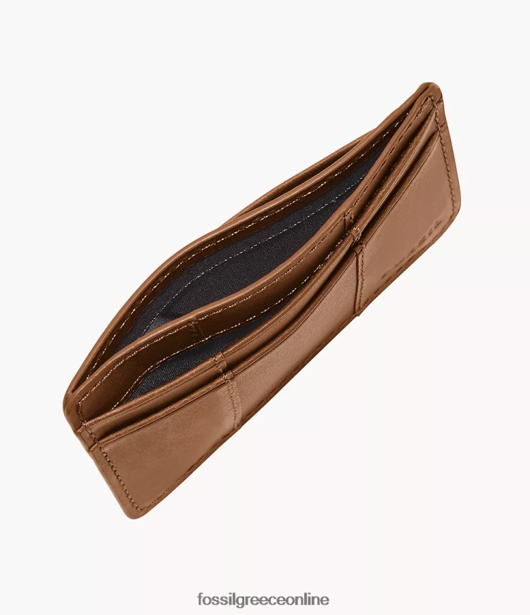 Fossil άνδρες θήκη για κάρτες everett FVT06R1715 πορτοφόλι σαμάρι