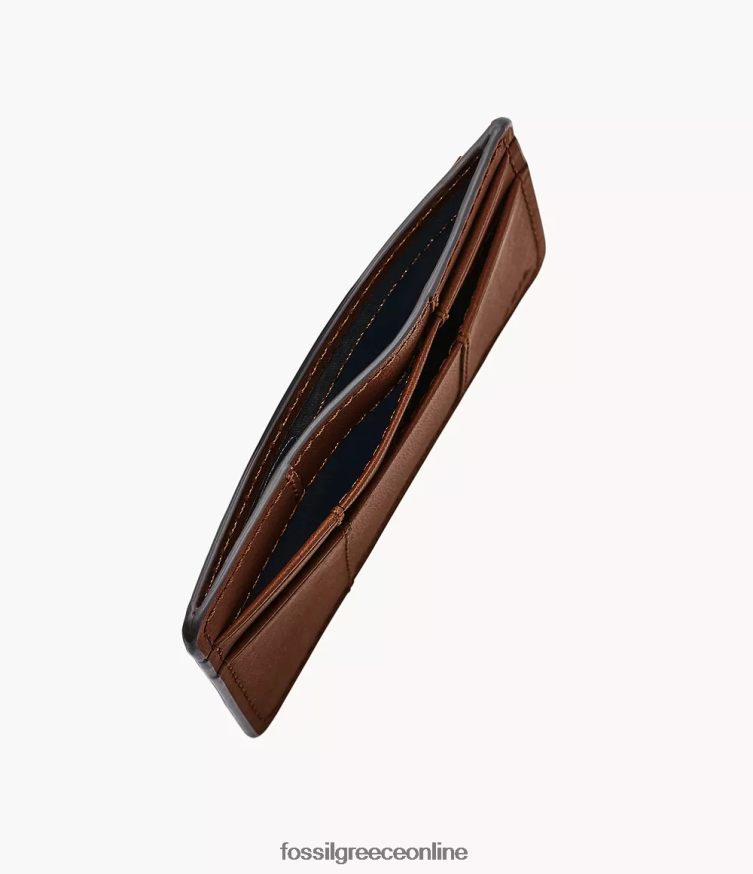 Fossil άνδρες θήκη για κάρτες everett FVT06R1721 πορτοφόλι καφέ