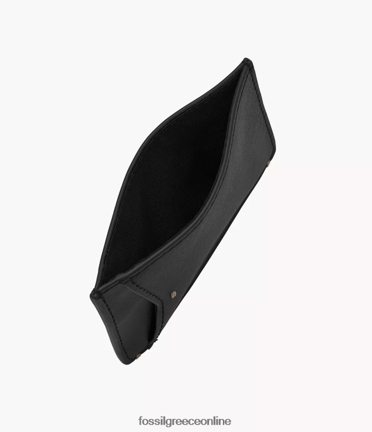 Fossil άνδρες δερμάτινη θήκη για κάρτες joshua cactus FVT06R1740 πορτοφόλι μαύρος