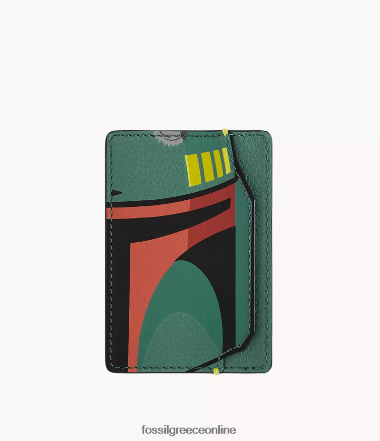 Fossil άνδρες θήκη για κάρτες star wars boba fett FVT06R1712 πορτοφόλι πράσινος
