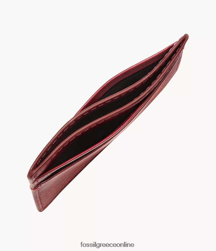 Fossil άνδρες Θήκη καρτών σεληνιακής πρωτοχρονιάς steven FVT06R1782 πορτοφόλι το κόκκινο