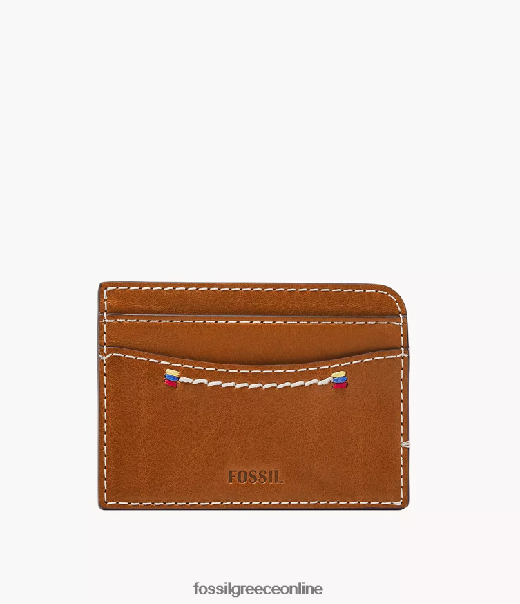 Fossil άνδρες θήκη για κάρτες tremont FVT06R1744 πορτοφόλι καφέ