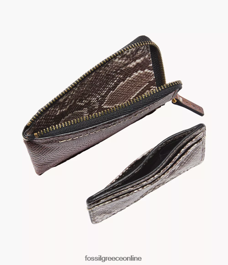 Fossil άνδρες θήκη με φερμουάρ westover l FVT06R1751 πορτοφόλι μόκα