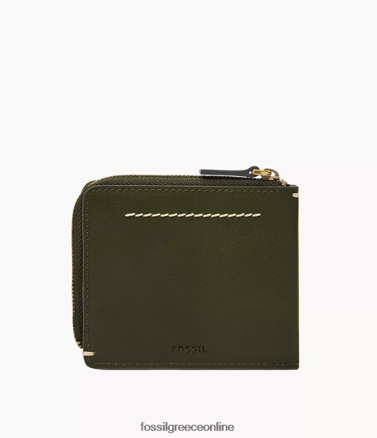 Fossil άνδρες θήκη με φερμουάρ westover l FVT06R1754 πορτοφόλι βαθιά ελιά