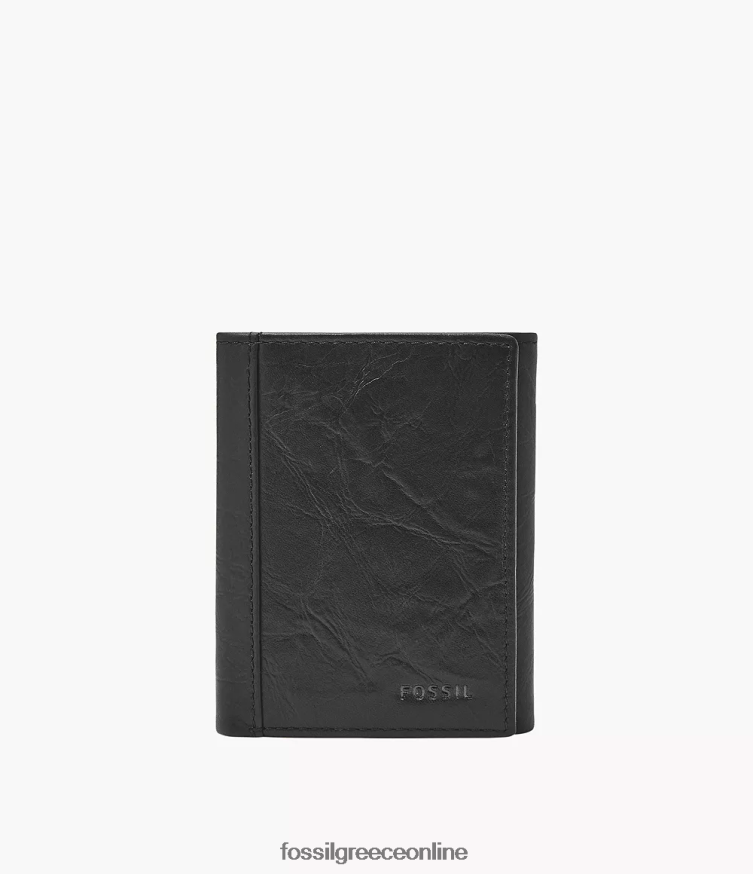 Fossil άνδρες τρίπτυχο βελόνας FVT06R1757 πορτοφόλι μαύρος