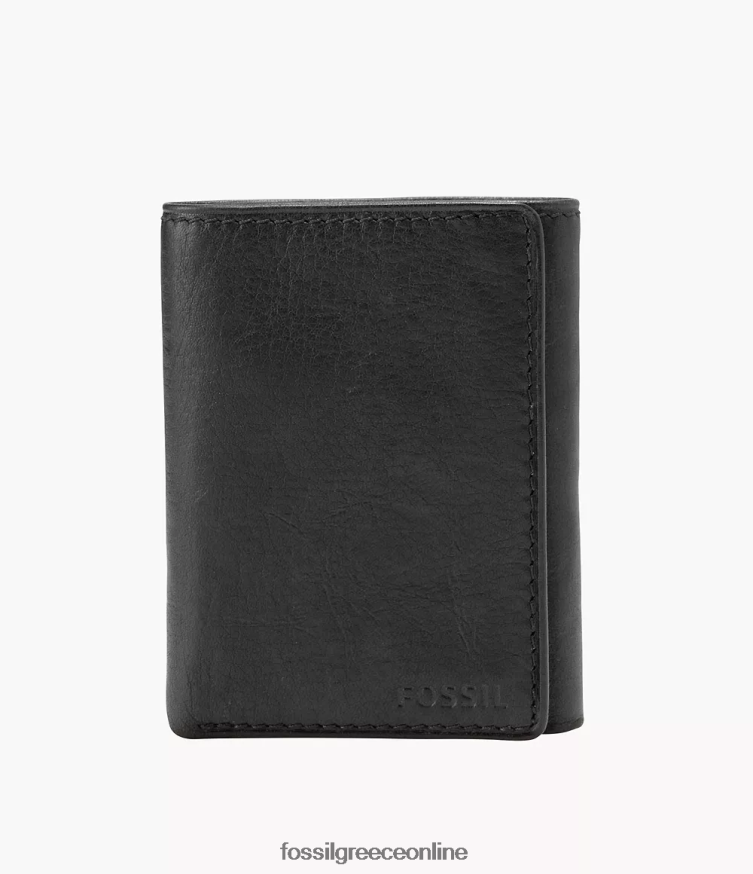 Fossil άνδρες ingram trifold FVT06R1758 πορτοφόλι μαύρος