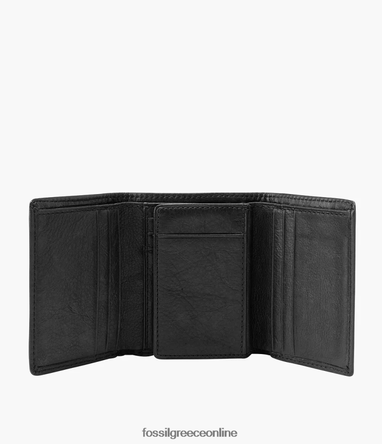 Fossil άνδρες ingram trifold FVT06R1758 πορτοφόλι μαύρος