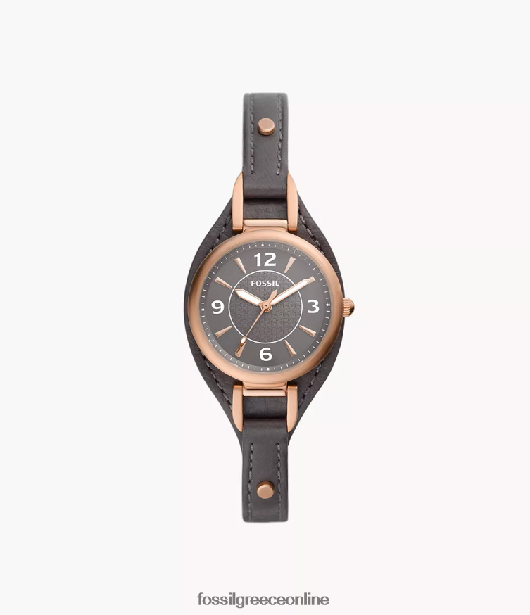 Fossil γυναίκες carlie δερμάτινο ρολόι τριών χεριών litehide FVT06R218 παρακολουθώ μαύρος