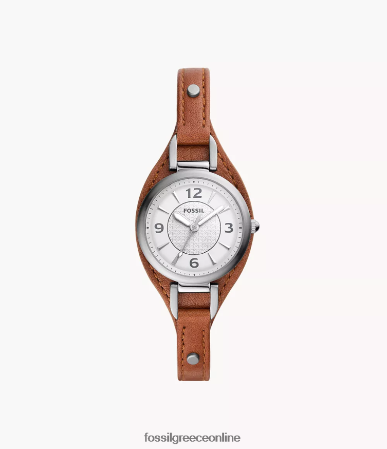 Fossil γυναίκες carlie δερμάτινο ρολόι τριών χεριών litehide FVT06R222 παρακολουθώ καφέ