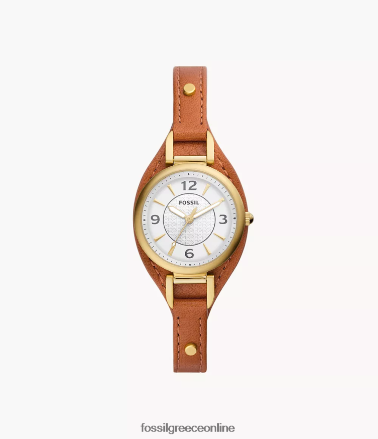Fossil γυναίκες carlie δερμάτινο ρολόι τριών χεριών litehide FVT06R228 παρακολουθώ μέτριο καφέ