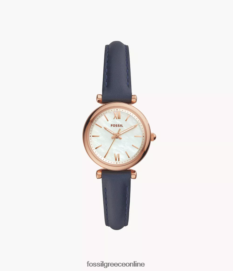 Fossil γυναίκες carlie mini δερμάτινο ρολόι τριών χεριών FVT06R99 παρακολουθώ ΠΟΛΕΜΙΚΟ ΝΑΥΤΙΚΟ