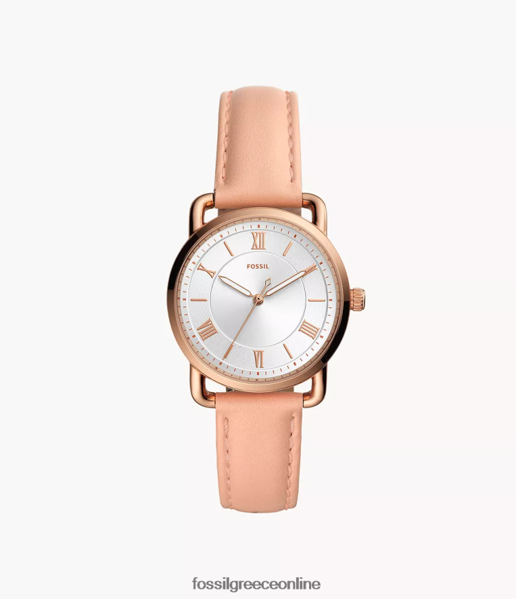 Fossil γυναίκες δερμάτινο ρολόι τριών χεριών copeland FVT06R108 παρακολουθώ γυμνός
