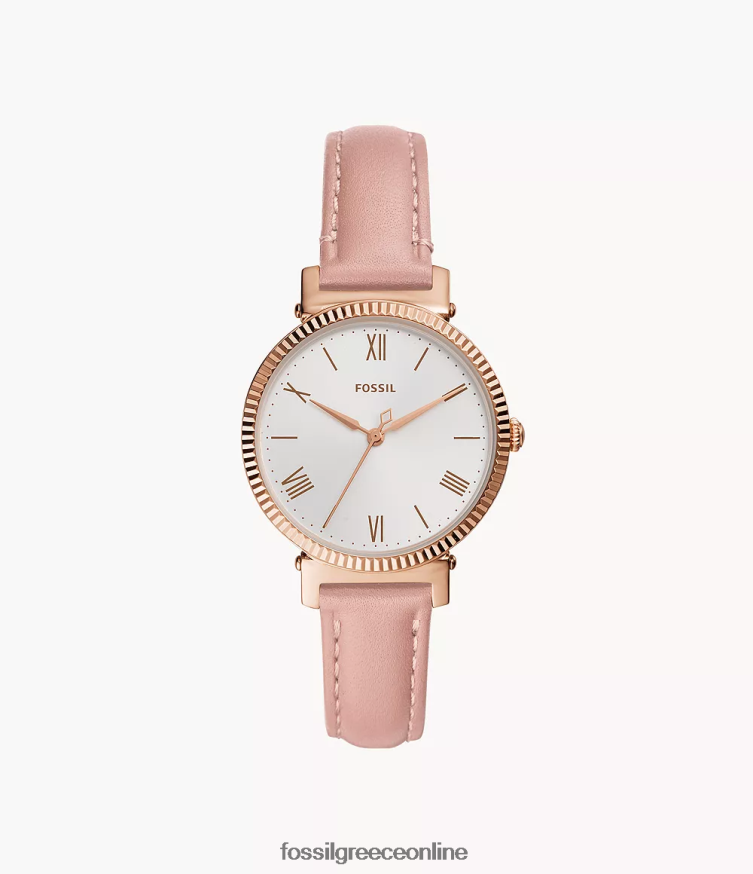 Fossil γυναίκες δερμάτινο ρολόι τριών χεριών daisy FVT06R86 παρακολουθώ κοκκινίζω
