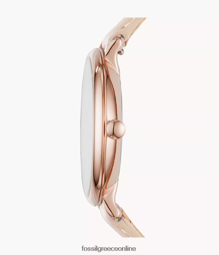 Fossil γυναίκες δερμάτινο ρολόι jacqueline με τρία χέρια FVT06R96 παρακολουθώ κοκκινίζω