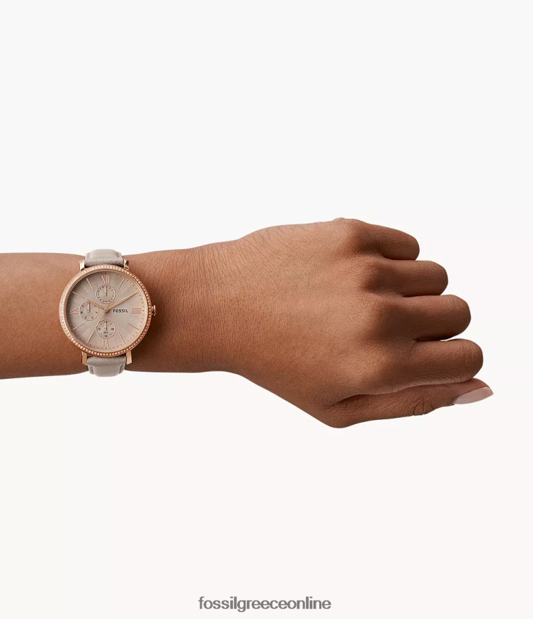 Fossil γυναίκες πολυλειτουργικό δερμάτινο ρολόι jacqueline litehide FVT06R89 παρακολουθώ γκρί