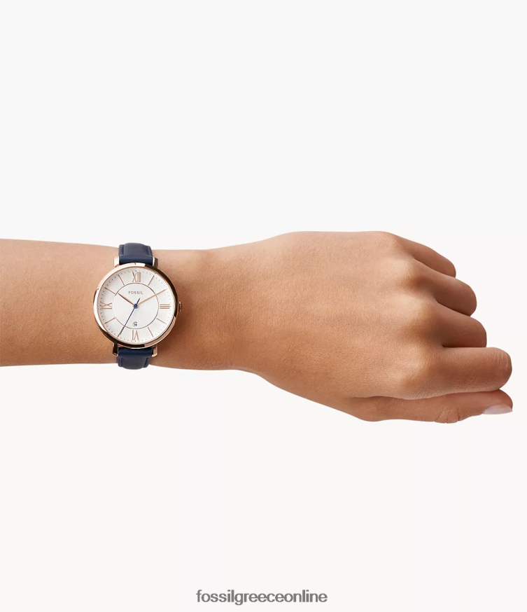 Fossil γυναίκες ρολόι jacqueline navy δερμάτινο FVT06R101 παρακολουθώ μπλε
