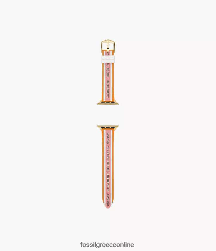 Fossil γυναίκες Ζώνη σιλικόνης 38mm/40mm/41mm για ρολόι Apple FVT06R267 αξεσουάρ πορτοκάλι