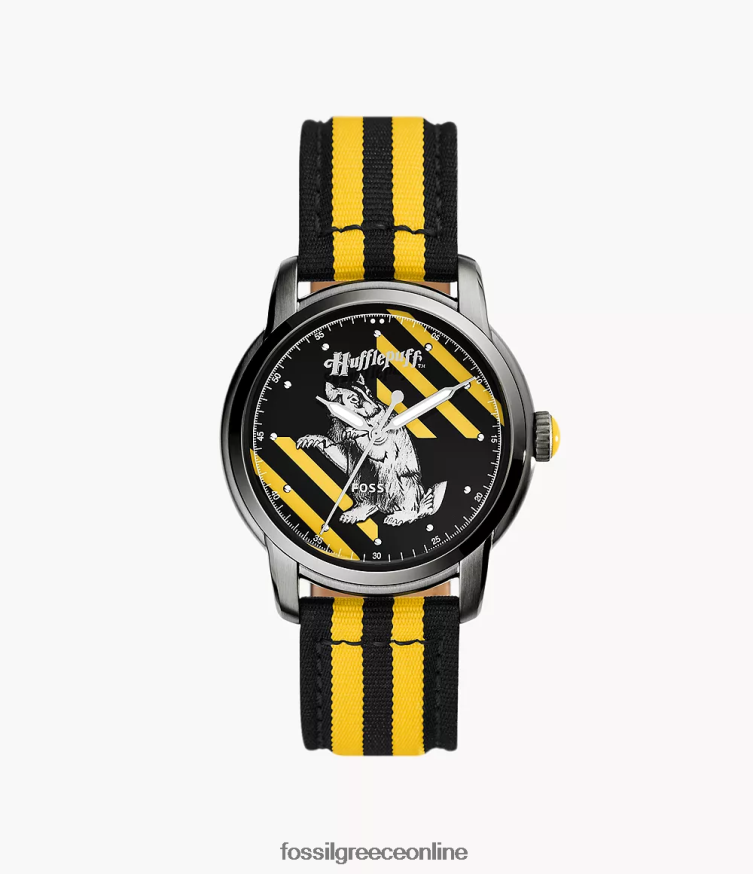 Fossil γυναίκες περιορισμένης έκδοσης ρολόι νάιλον χάρι Πότερ τριών χεριών FVT06R194 αξεσουάρ μαύρο/κίτρινο