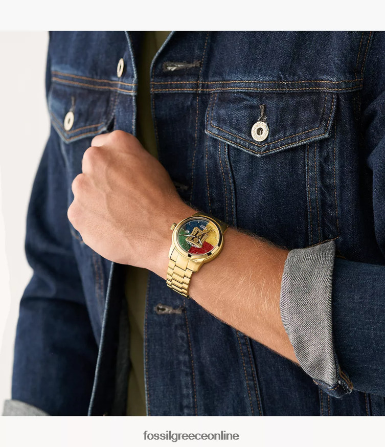 Fossil γυναίκες Αυτόματο ρολόι από ανοξείδωτο χάλυβα περιορισμένης έκδοσης FVT06R177 παρακολουθώ χρυσός τόνος