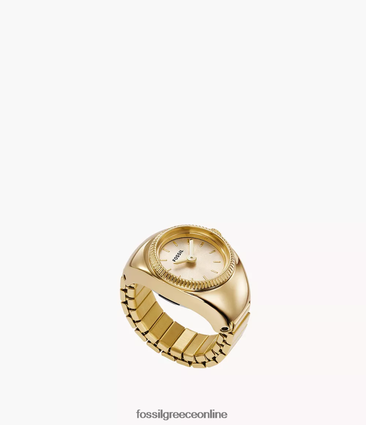 Fossil γυναίκες δαχτυλίδι ρολογιού δύο χεριών από ανοξείδωτο ατσάλι FVT06R22 παρακολουθώ χρυσός τόνος