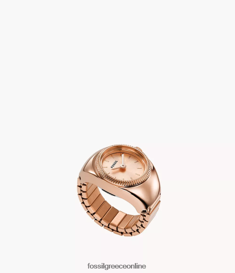 Fossil γυναίκες δαχτυλίδι ρολογιού δύο χεριών από ανοξείδωτο ατσάλι FVT06R23 παρακολουθώ ροζ χρυσός τόνος