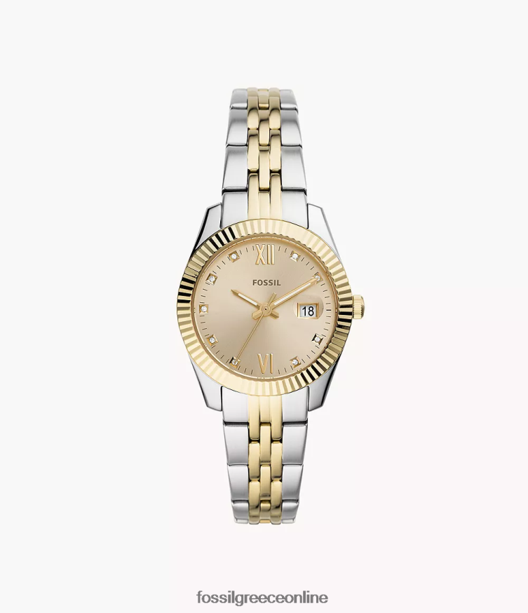 Fossil γυναίκες Μίνι κόκκινο ρολόι από ανοξείδωτο ατσάλι με τρία χέρια FVT06R41 παρακολουθώ διχρωμία