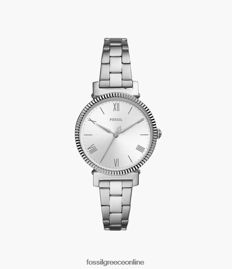 Fossil γυναίκες ρολόι μαργαρίτα από ανοξείδωτο ατσάλι τριών χεριών FVT06R46 παρακολουθώ ασημί-τόνος