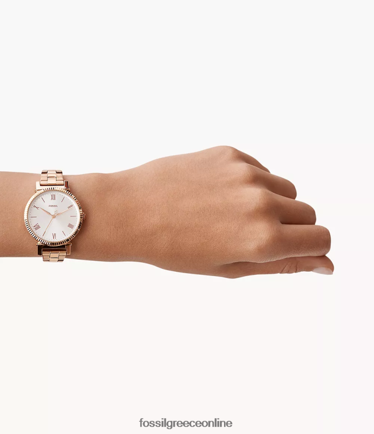 Fossil γυναίκες ρολόι μαργαρίτα από ανοξείδωτο ατσάλι τριών χεριών FVT06R61 παρακολουθώ ροζ χρυσός τόνος