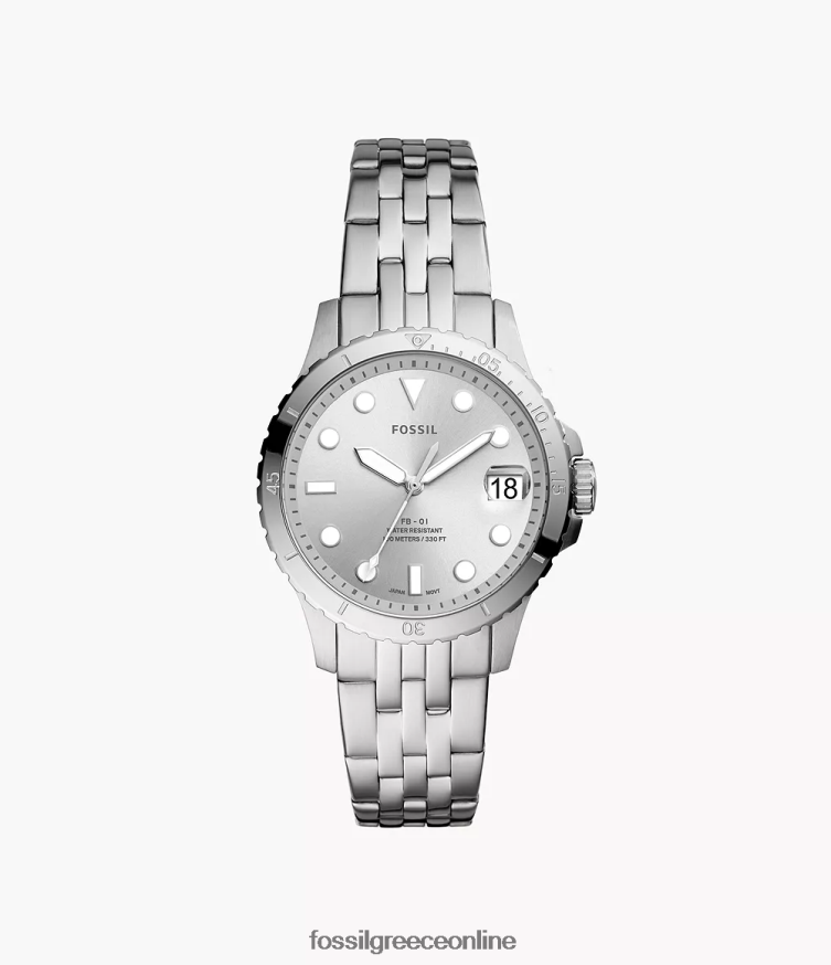 Fossil γυναίκες fb-01 ρολόι από ανοξείδωτο ατσάλι με τρία χέρια FVT06R28 παρακολουθώ ασημί-τόνος