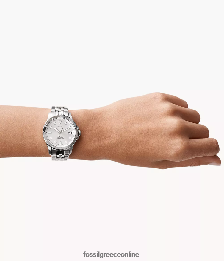Fossil γυναίκες fb-01 ρολόι από ανοξείδωτο ατσάλι με τρία χέρια FVT06R28 παρακολουθώ ασημί-τόνος