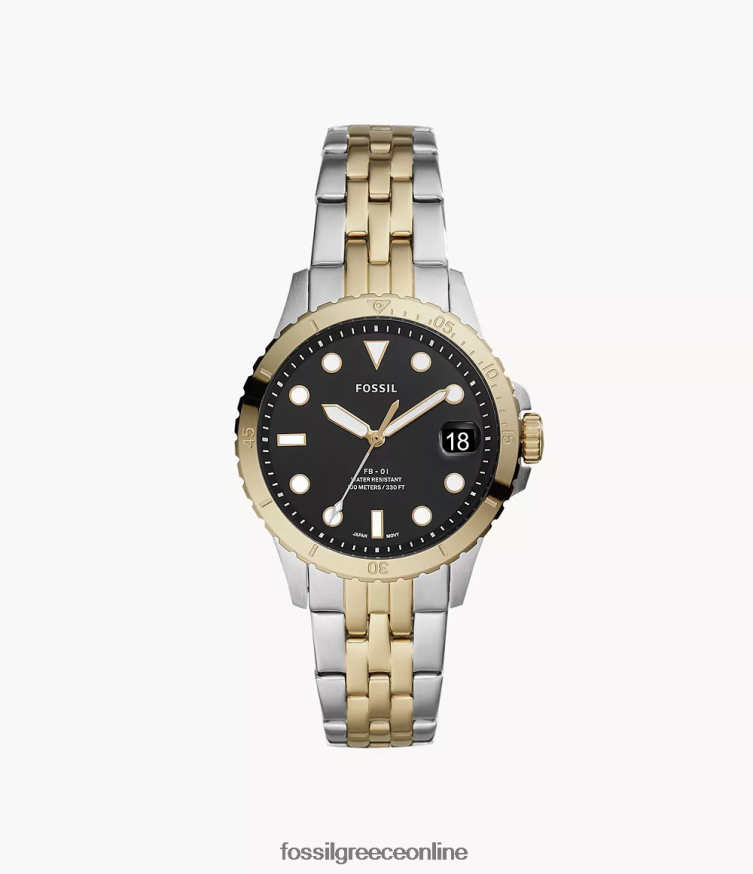 Fossil γυναίκες fb-01 ρολόι από ανοξείδωτο ατσάλι με τρία χέρια FVT06R29 παρακολουθώ διχρωμία