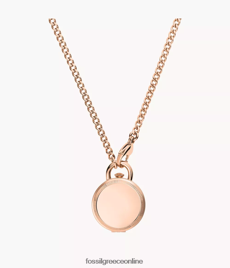 Fossil γυναίκες jacqueline μενταγιόν ρολογιού τριών χεριών από ανοξείδωτο ατσάλι FVT06R119 παρακολουθώ ροζ χρυσός τόνος