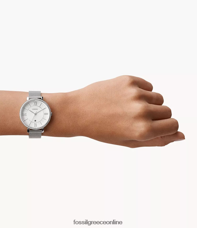 Fossil γυναίκες ρολόι jacqueline από ανοξείδωτο ατσάλι με τρία χέρια FVT06R25 παρακολουθώ ασημί τόνος