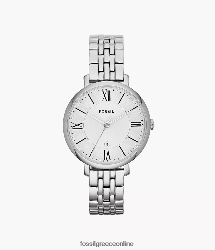 Fossil γυναίκες ρολόι jacqueline από ανοξείδωτο ατσάλι με τρία χέρια FVT06R59 παρακολουθώ ασήμι