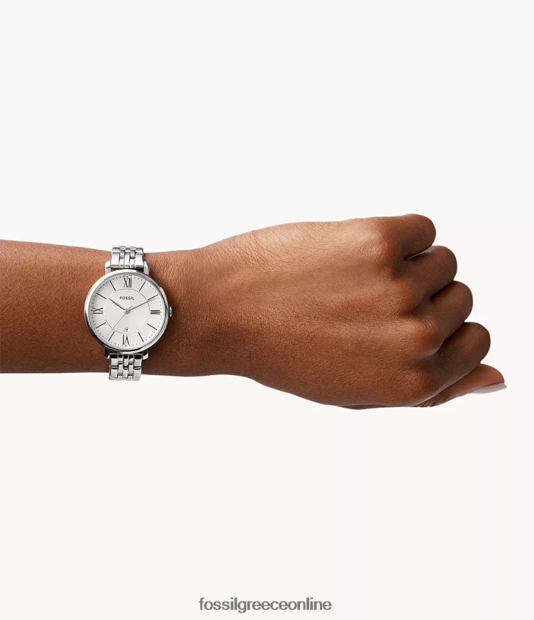 Fossil γυναίκες ρολόι jacqueline από ανοξείδωτο ατσάλι με τρία χέρια FVT06R59 παρακολουθώ ασήμι