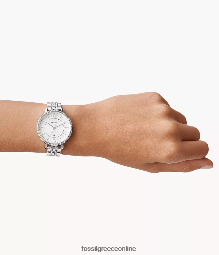 Fossil γυναίκες ρολόι jacqueline από ανοξείδωτο ατσάλι FVT06R71 παρακολουθώ ασήμι