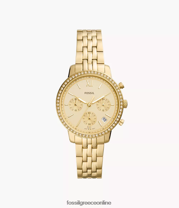 Fossil γυναίκες ρολόι neutra χρονογράφος από ανοξείδωτο ατσάλι FVT06R53 παρακολουθώ χρυσός τόνος