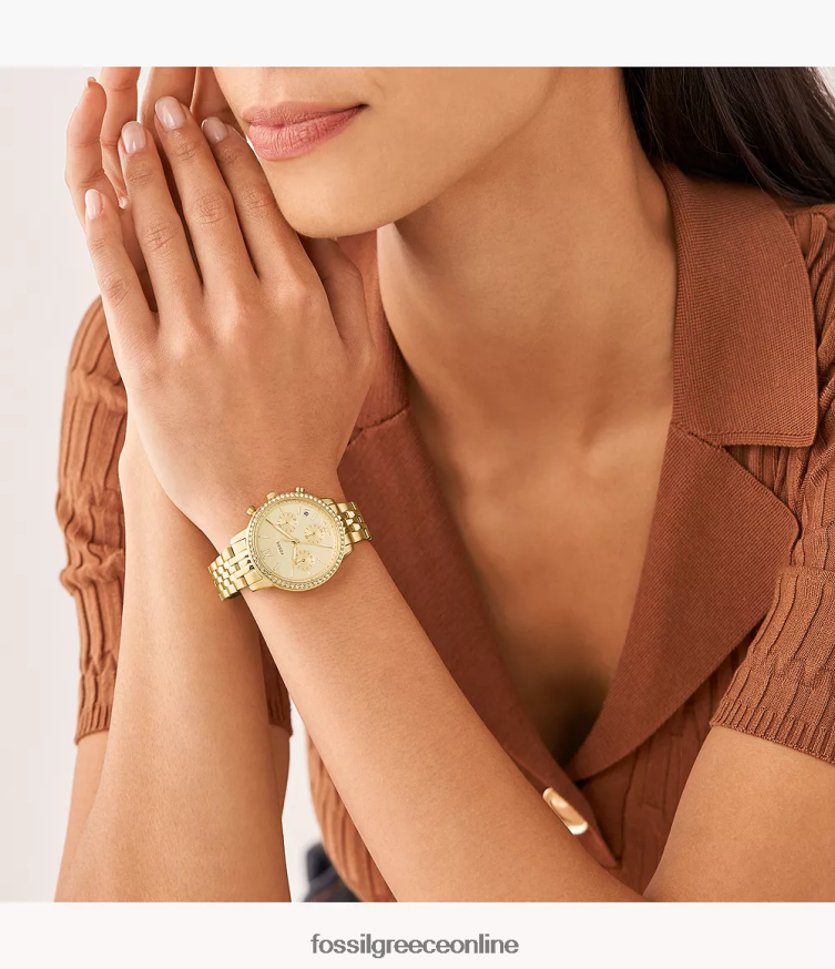 Fossil γυναίκες ρολόι neutra χρονογράφος από ανοξείδωτο ατσάλι FVT06R53 παρακολουθώ χρυσός τόνος