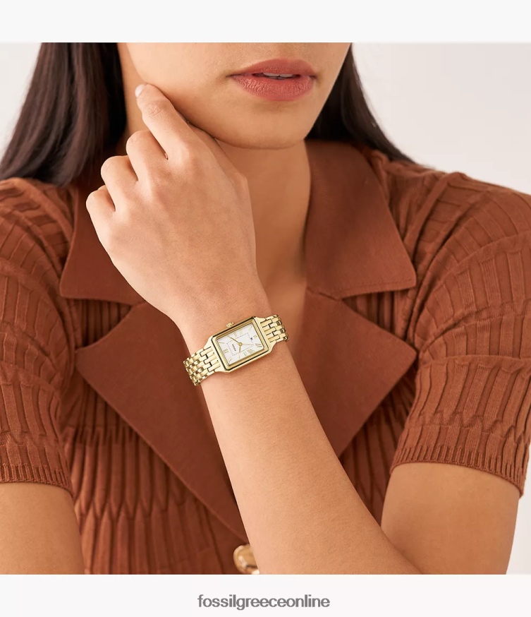 Fossil γυναίκες Ρολόι από ανοξείδωτο ατσάλι με τρία χέρια raquel FVT06R38 παρακολουθώ χρυσός τόνος