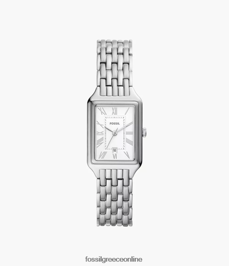 Fossil γυναίκες Ρολόι από ανοξείδωτο ατσάλι με τρία χέρια raquel FVT06R40 παρακολουθώ ασημί-τόνος