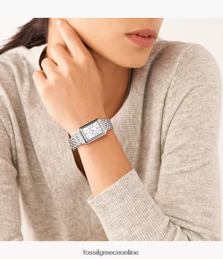 Fossil γυναίκες Ρολόι από ανοξείδωτο ατσάλι με τρία χέρια raquel FVT06R40 παρακολουθώ ασημί-τόνος